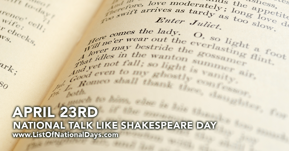 Title image for National Talk Like Shakespeare Day