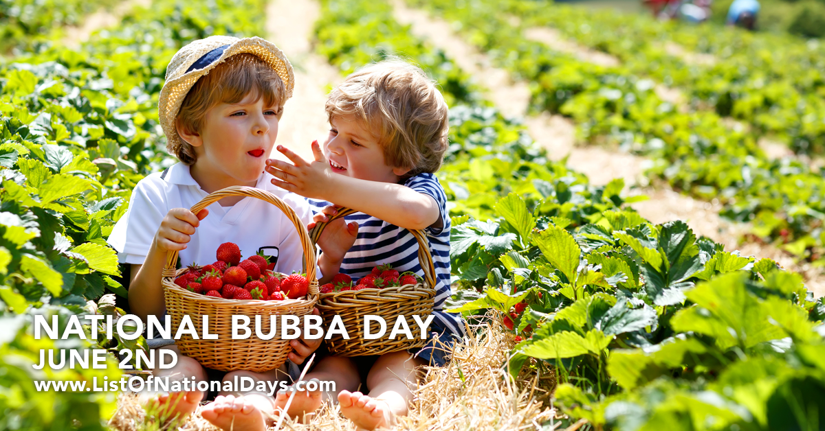 NATIONAL BUBBA DAY List Of National Days