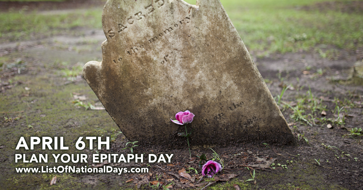Title image for Plan Your Epitaph Day