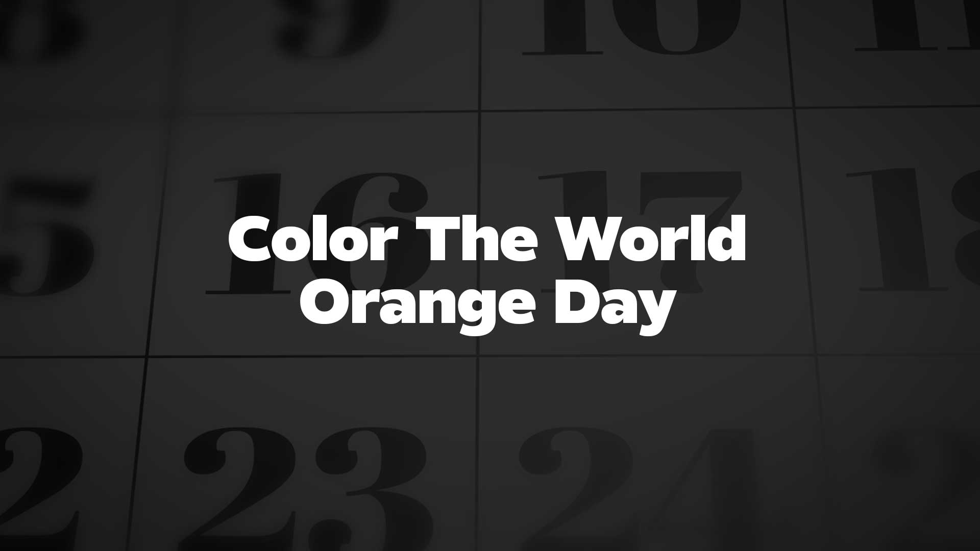 Title image for Color The World Orange Day