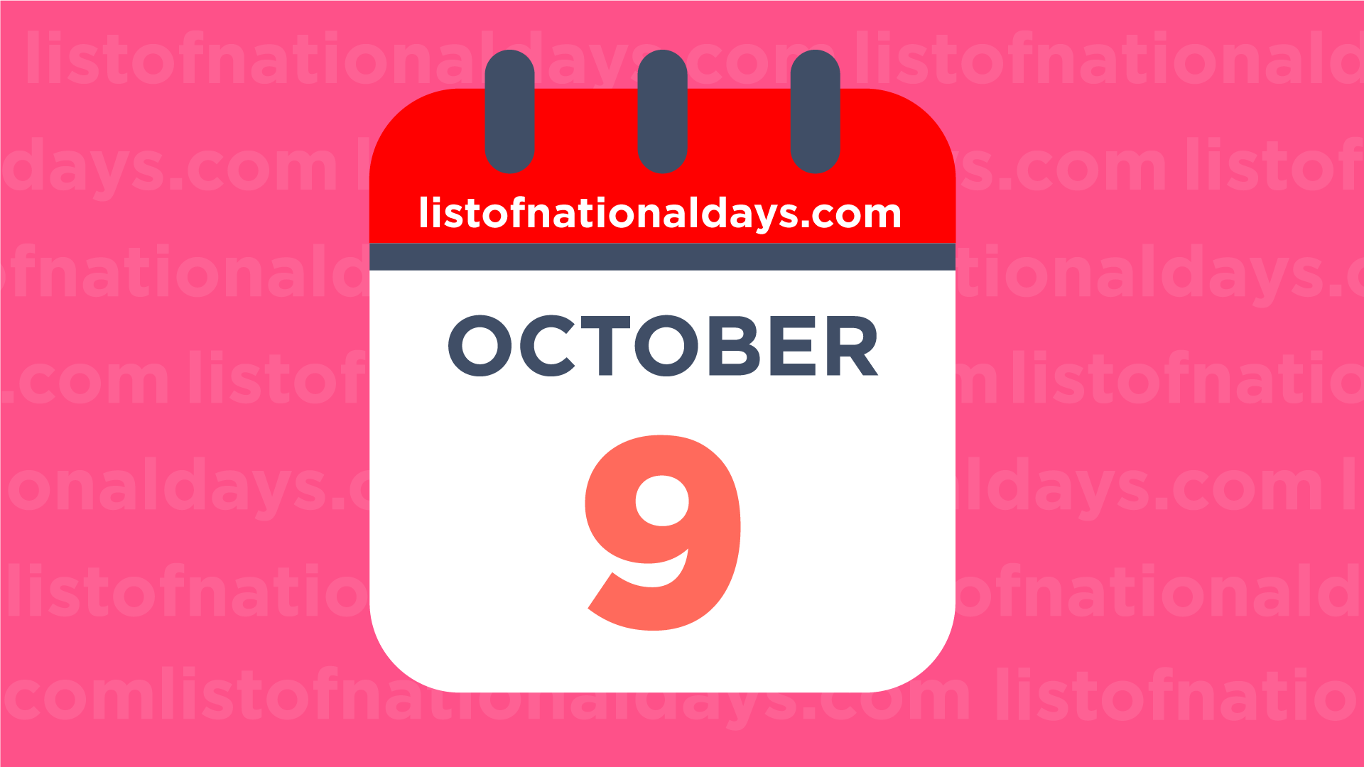 OCTOBER 9TH List Of National Days