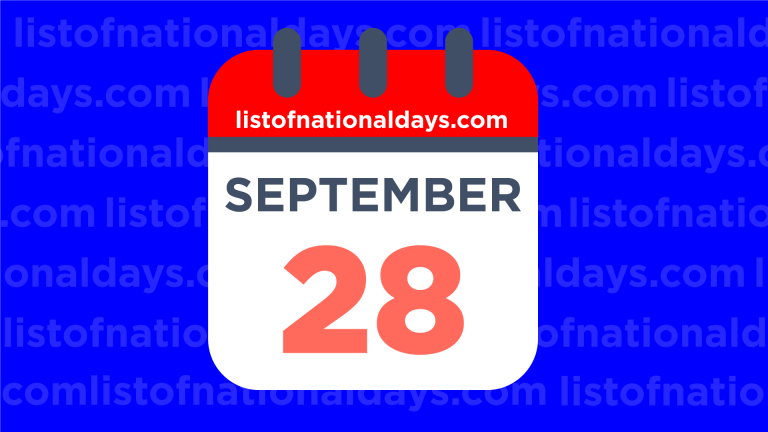 SEPTEMBER 28TH - List Of National Days