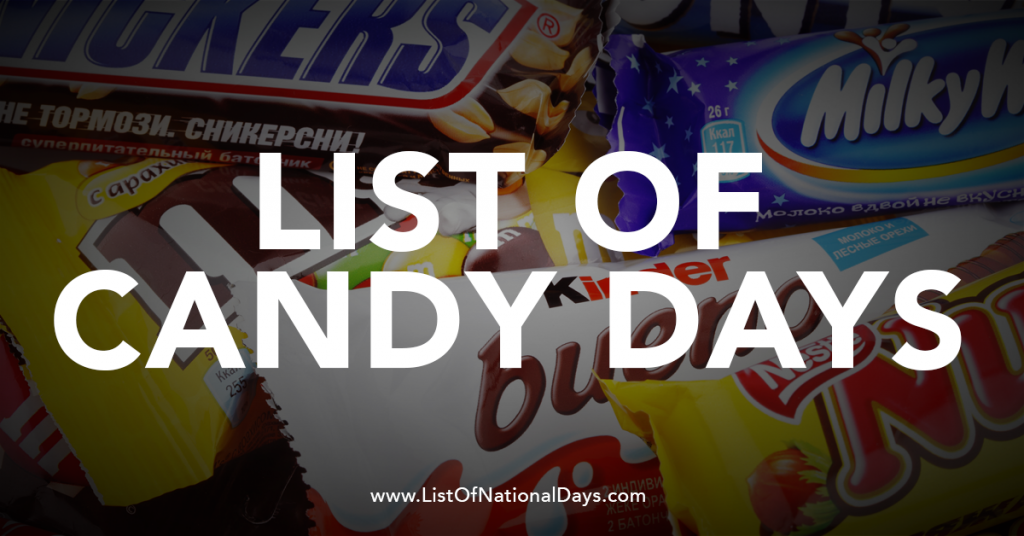 Title image for the list of national candy days.