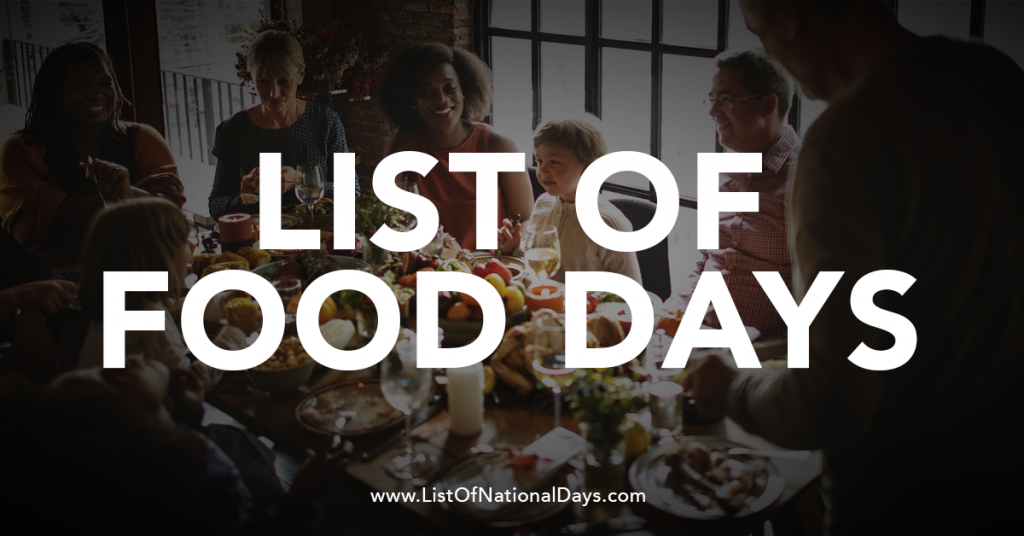 Title Image for the list of national food days.