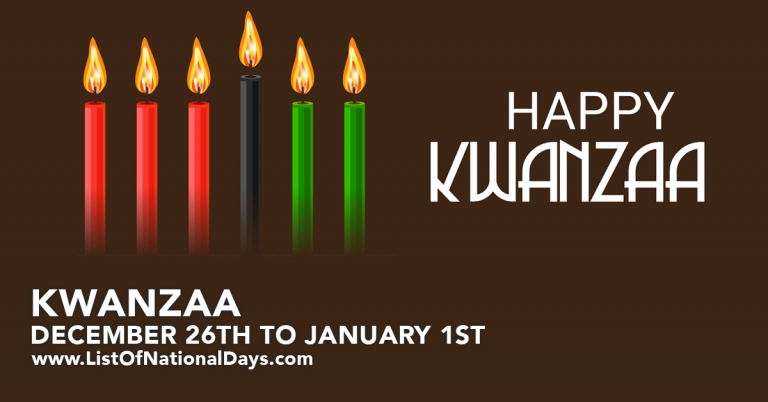 HAPPY KWANZAA - List Of National Days