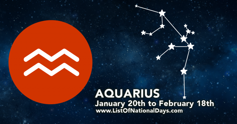 Aquarius Horoscope - List Of National Days