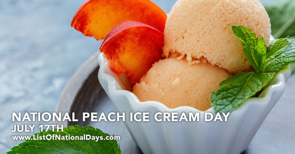 Title image for National Peach Ice Cream Day