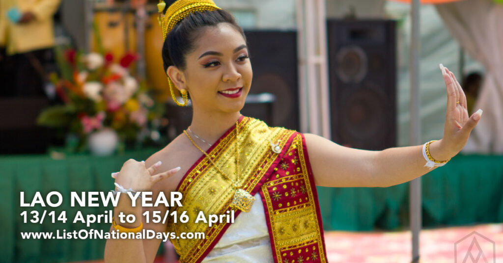 A woman celebrating Lao New year wearing the xout lao.