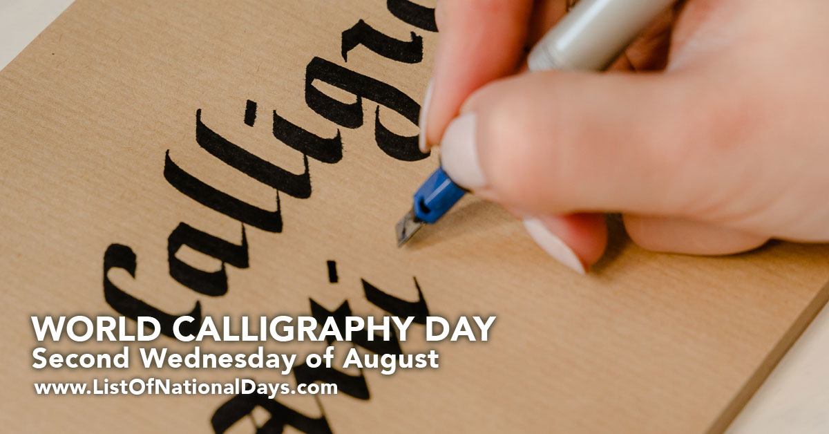 World Calligraphy Day List Of National Days