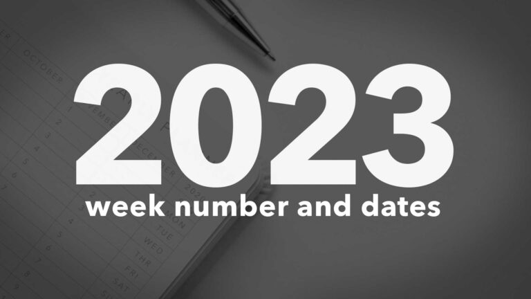 2023 Calendar Week Numbers and Dates - List of National Days