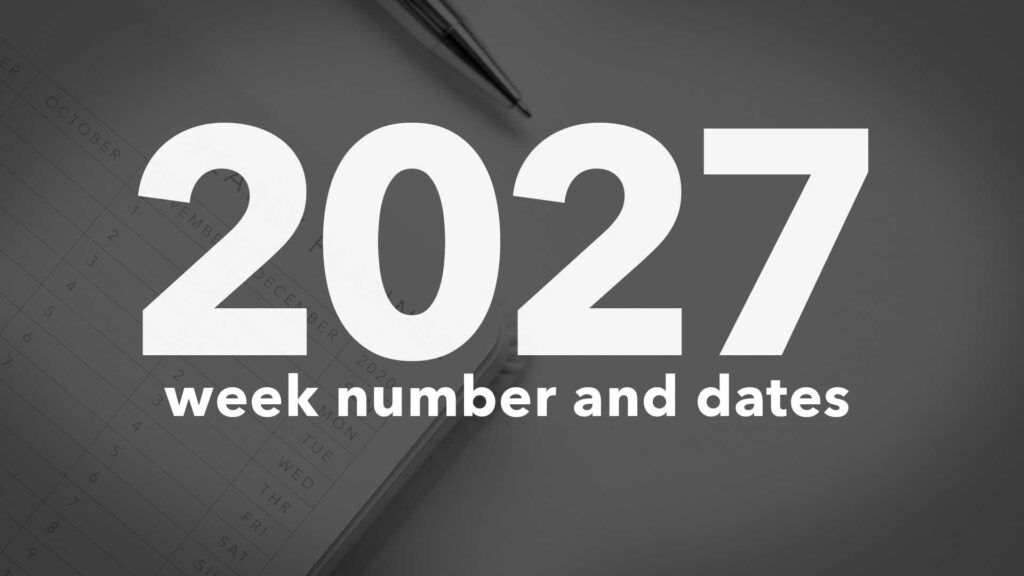 Title Image for 2027 Calendar Week Numbers