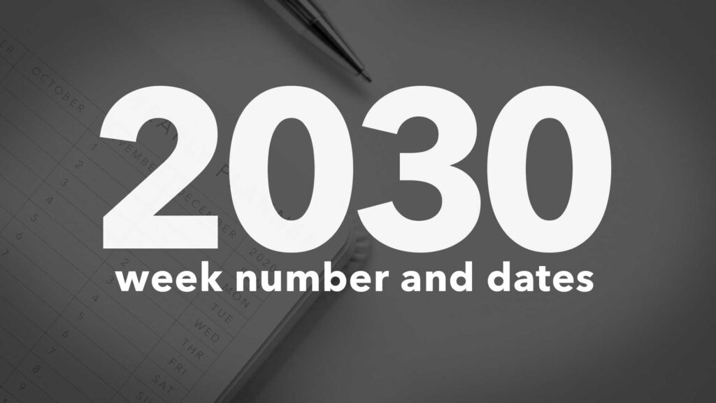Title Image for 2030 Calendar Week Numbers