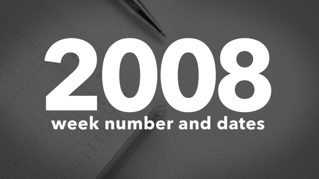 Title Image for 2008 Calendar Week Numbers