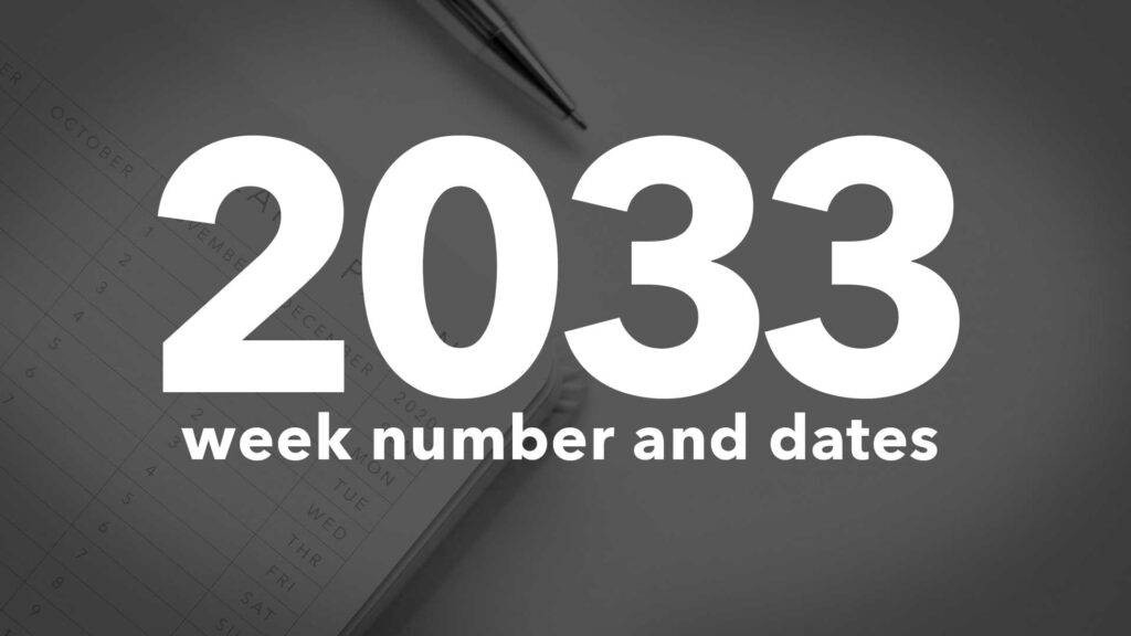 Title Image for 2033 Calendar Week Numbers