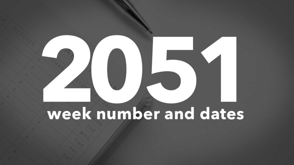 Title Image for 2051 Calendar Week Numbers