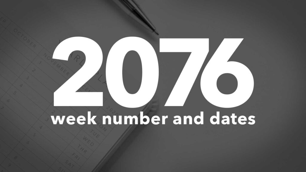 Title Image for 2076 Calendar Week Numbers