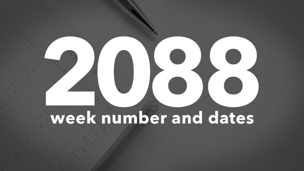 Title Image for 2088 Calendar Week Numbers