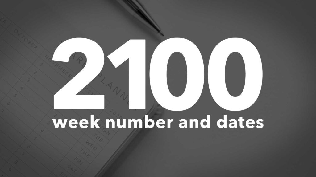 Title Image for 2100 Calendar Week Numbers