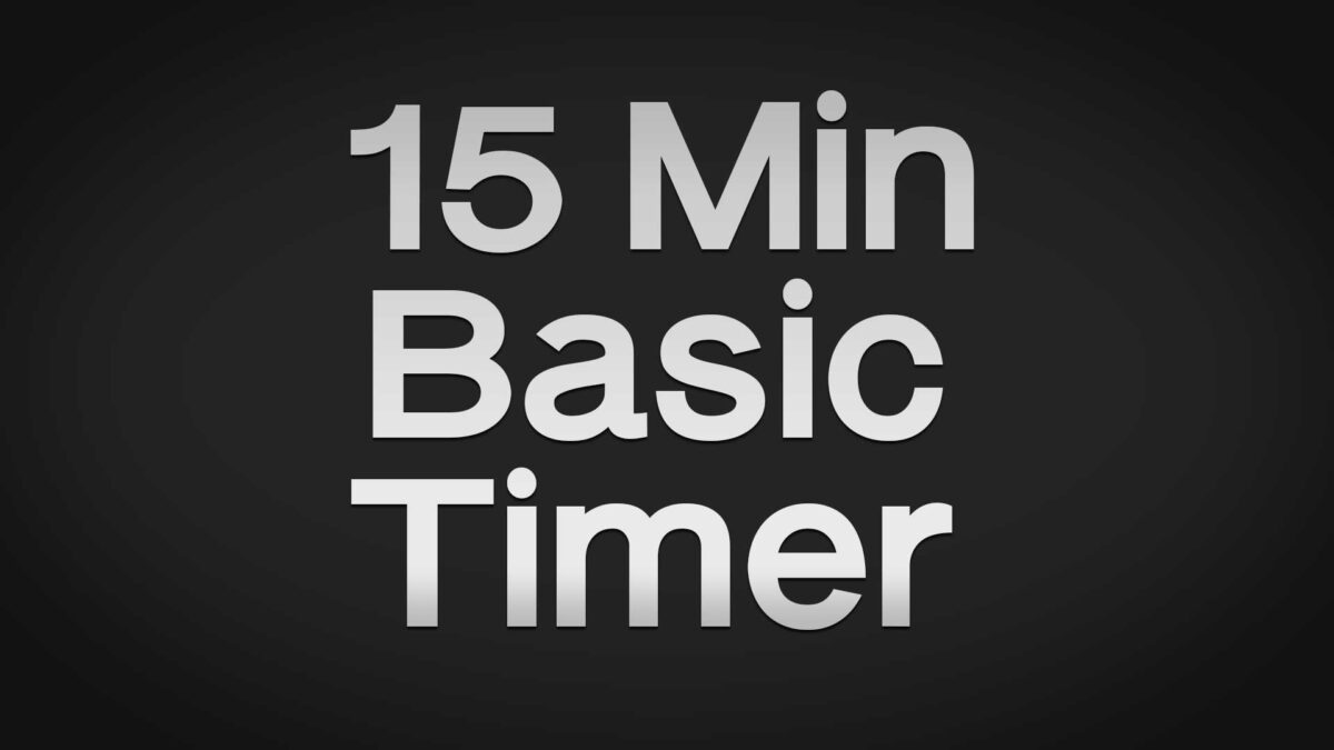 Basic 15 Min Timer With Alarm