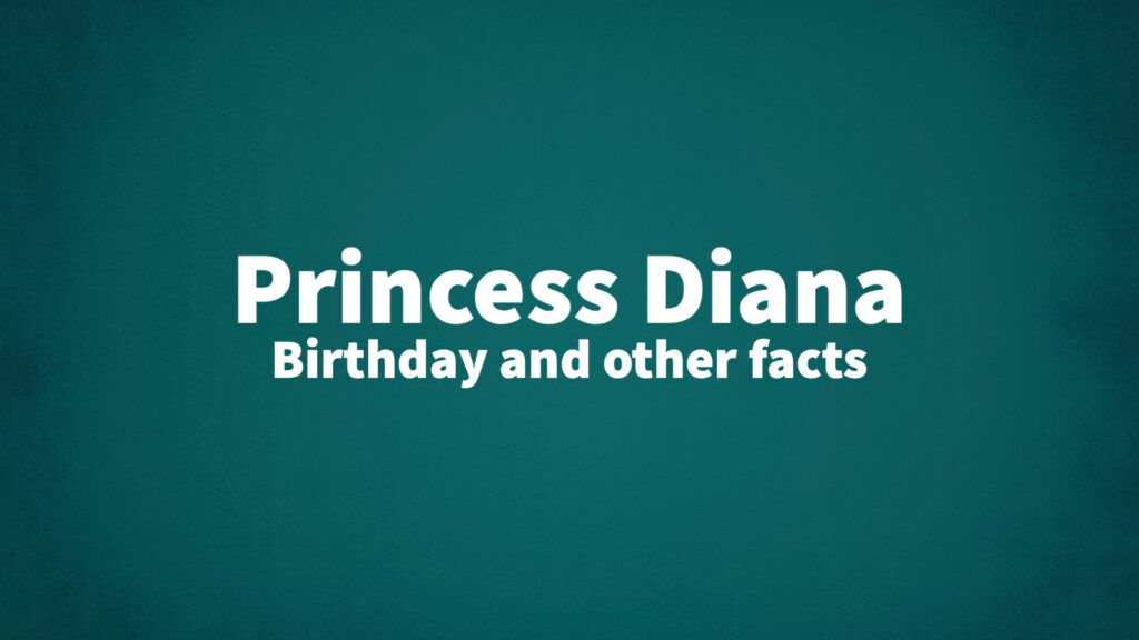 Princess Diana birthday and other facts