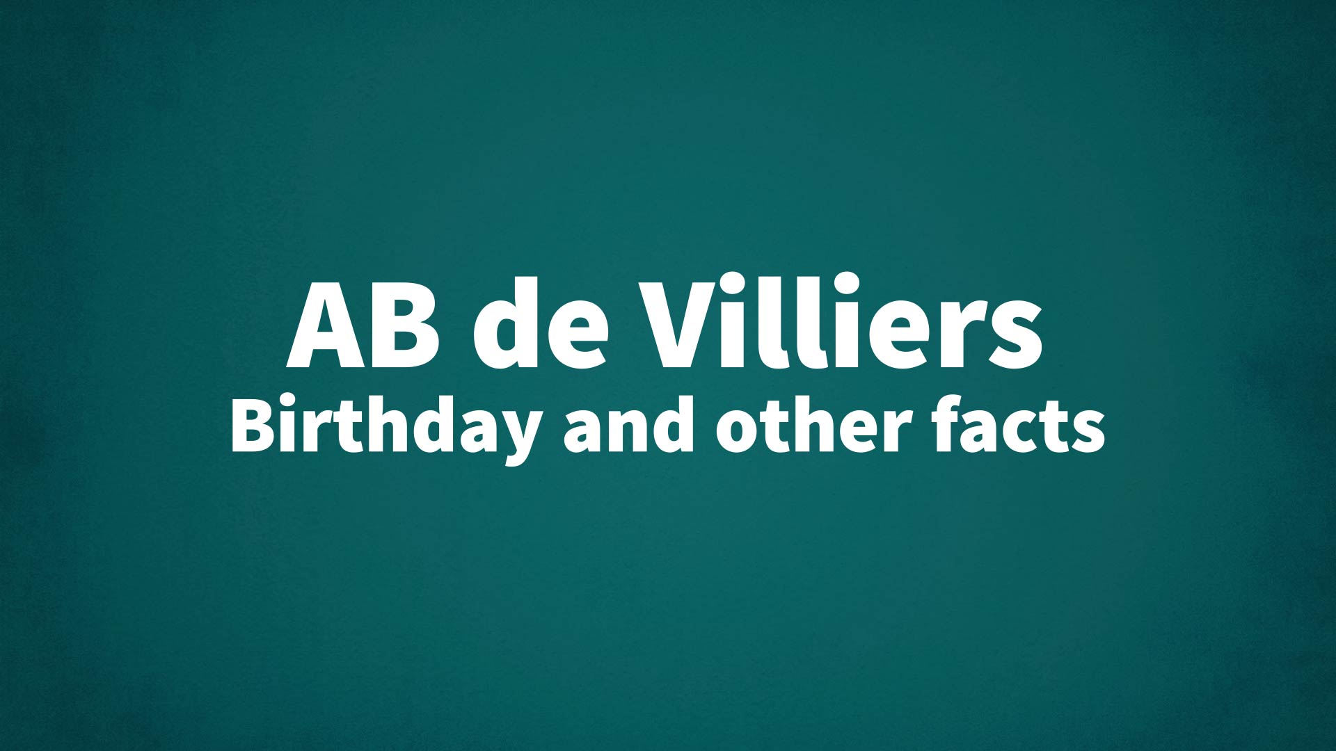 title image for AB de Villiers birthday
