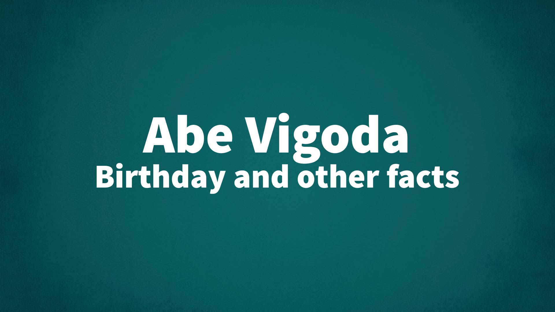 title image for Abe Vigoda birthday