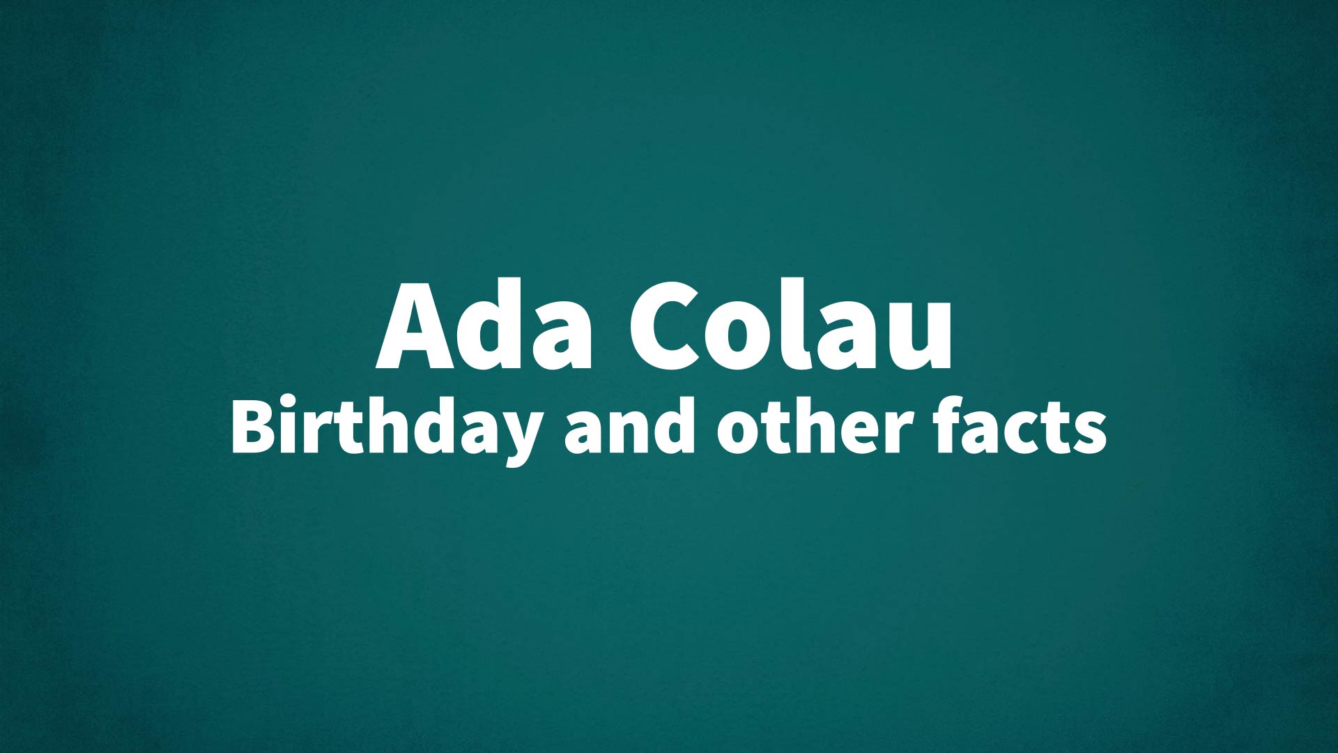 title image for Ada Colau birthday