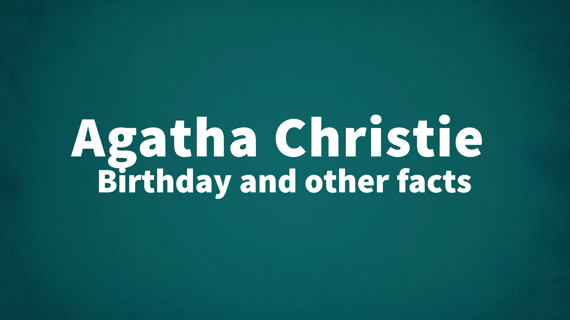 title image for Agatha Christie birthday