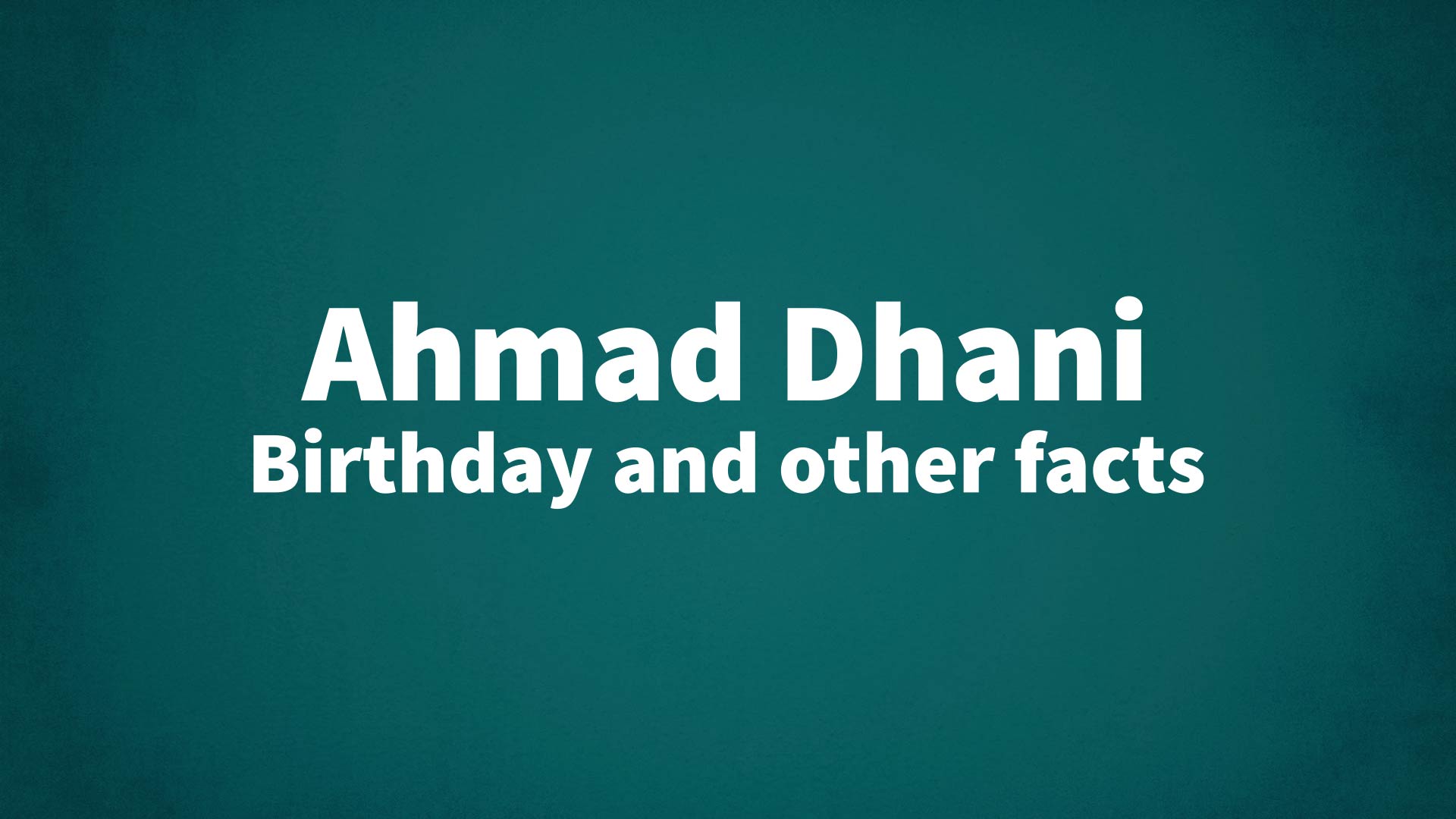 title image for Ahmad Dhani birthday