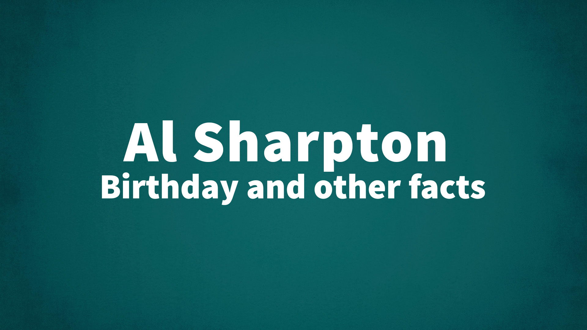 title image for Al Sharpton birthday