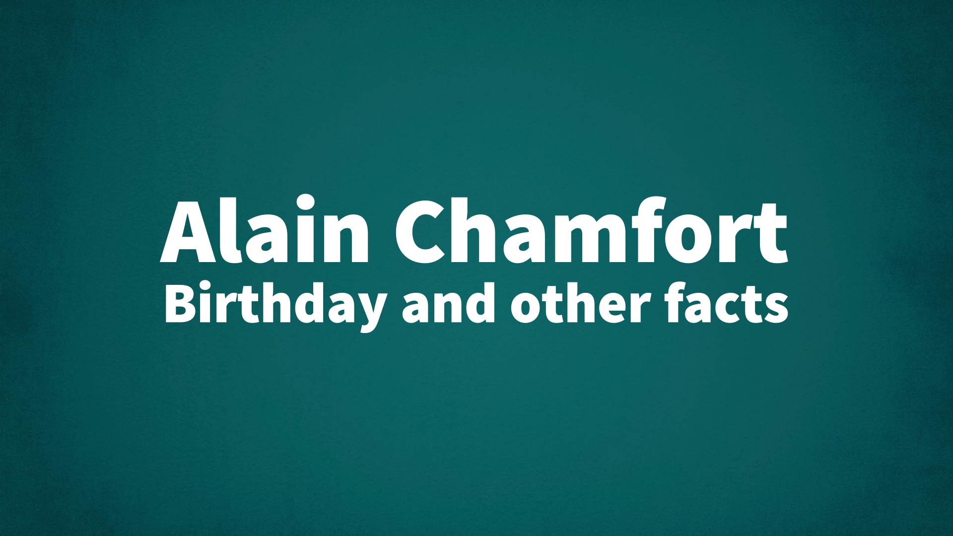 title image for Alain Chamfort birthday