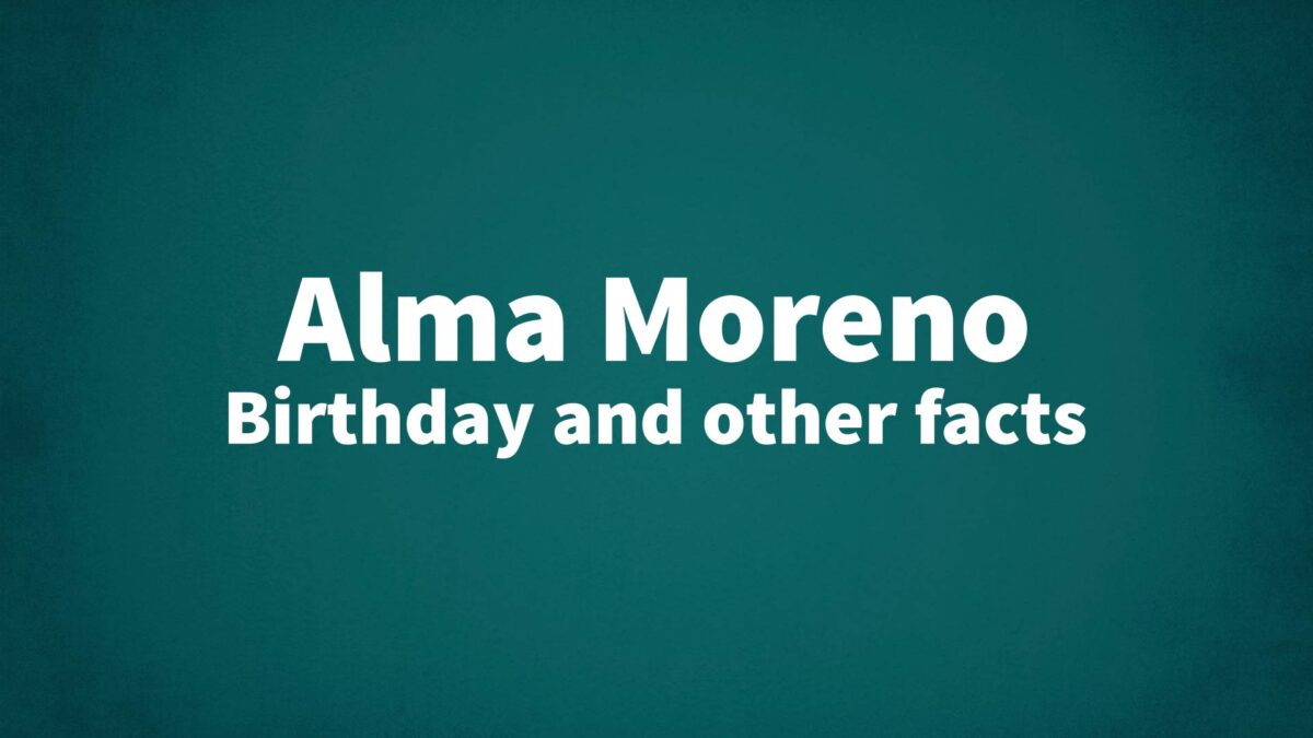 Alma-Moreno - List Of National Days