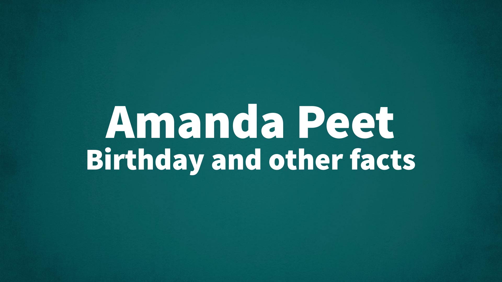 title image for Amanda Peet birthday