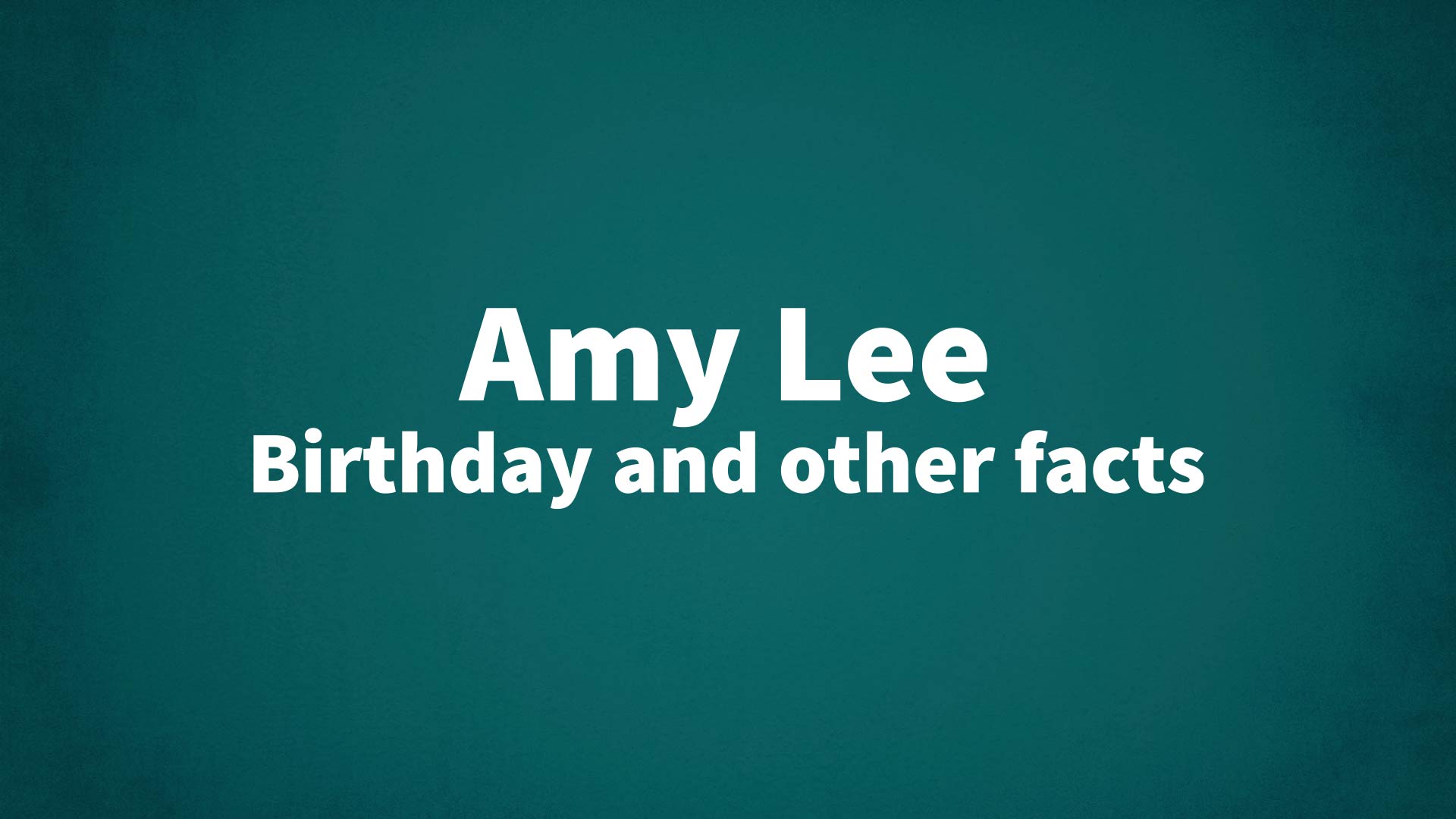 title image for Amy Lee birthday