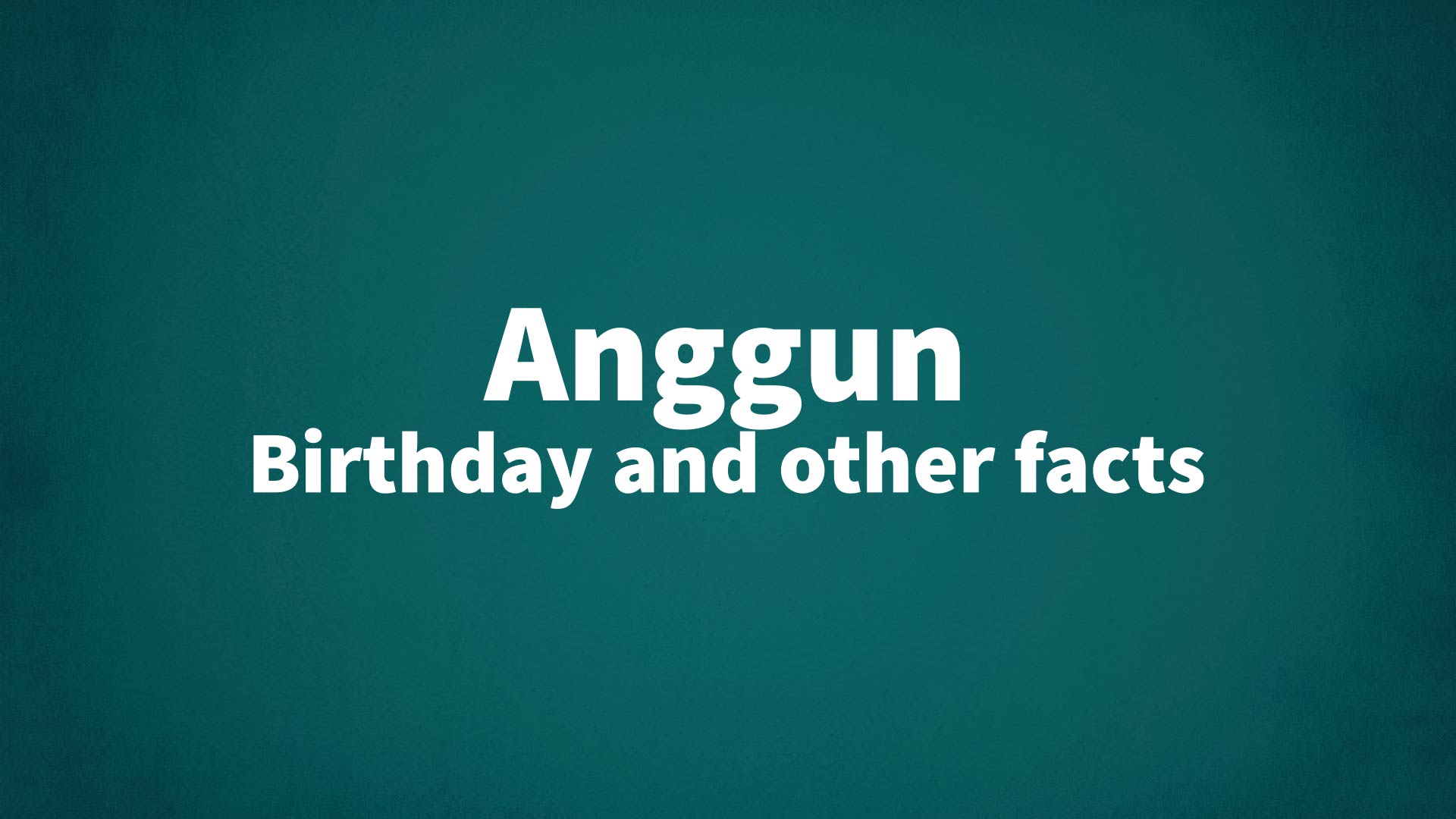 title image for Anggun birthday
