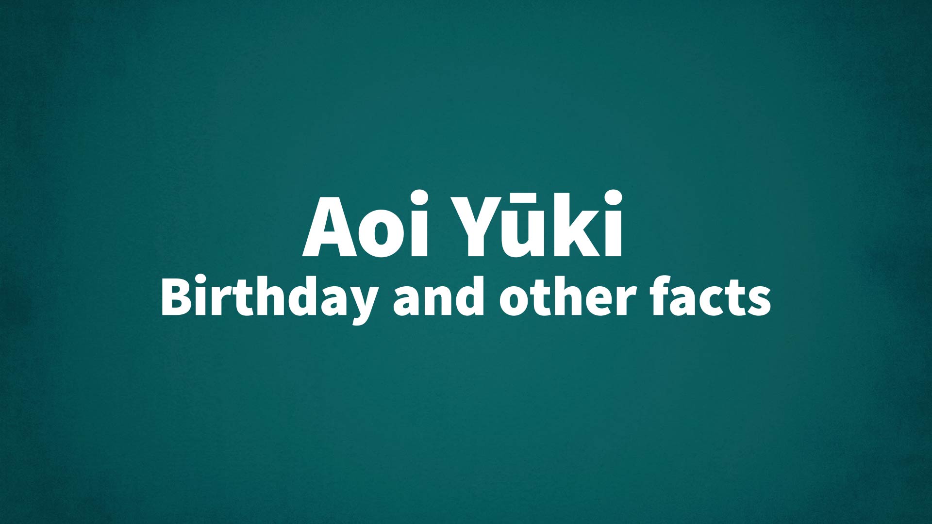 title image for Aoi Yūki birthday