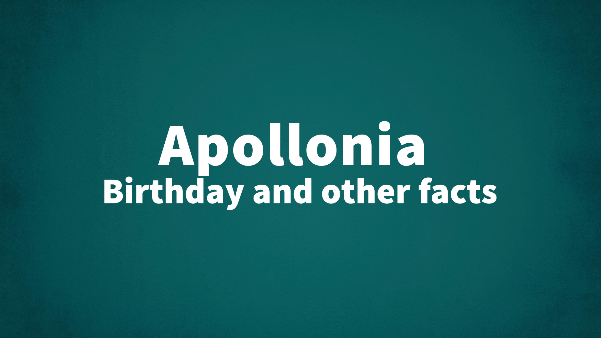 title image for Apollonia birthday