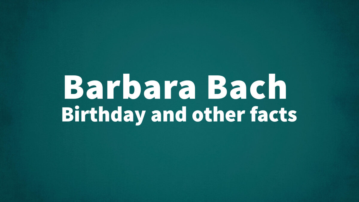 Barbara-Bach - List Of National Days