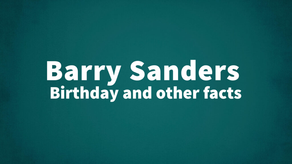 Barry-Sanders - List Of National Days