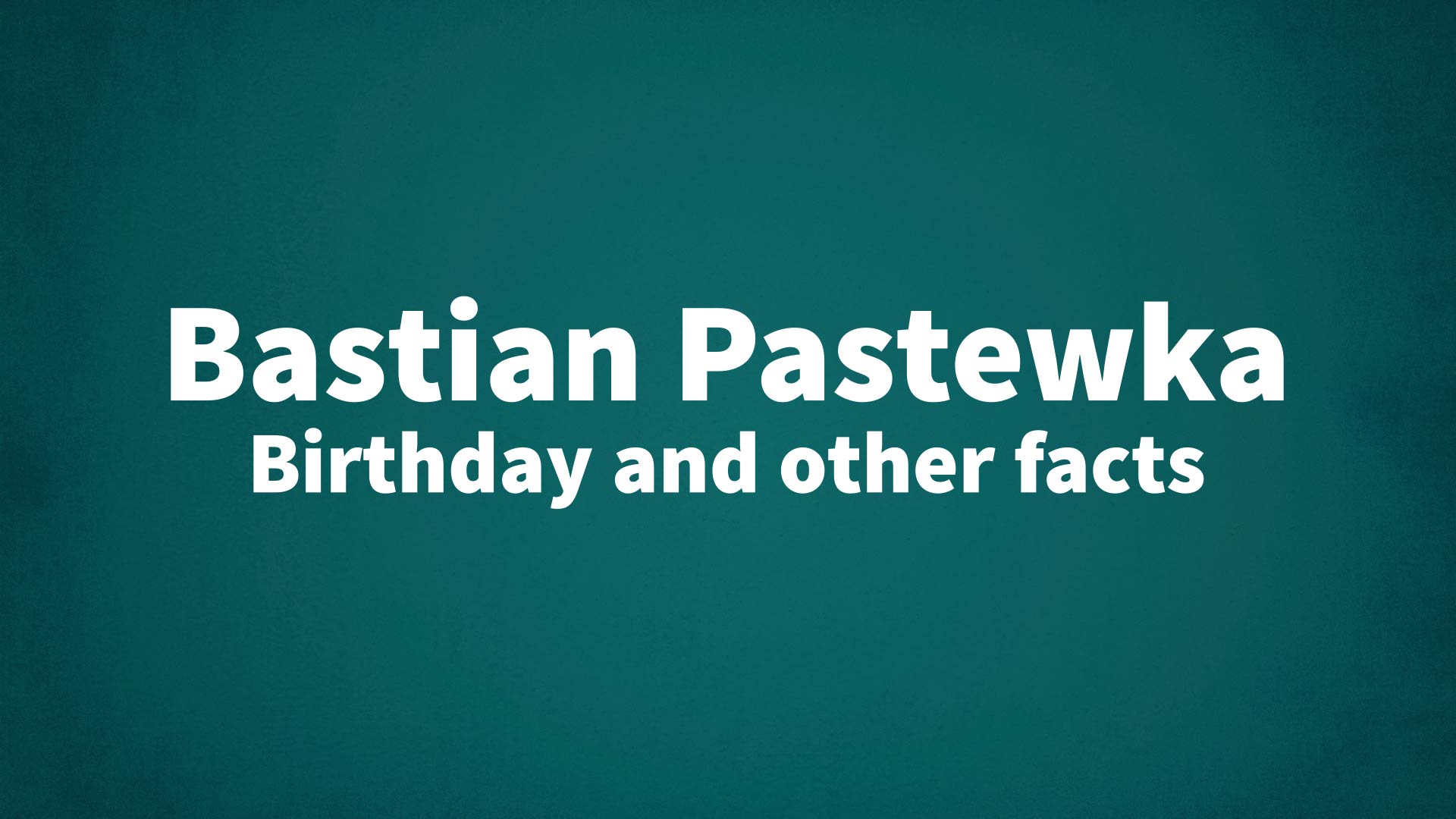 title image for Bastian Pastewka birthday