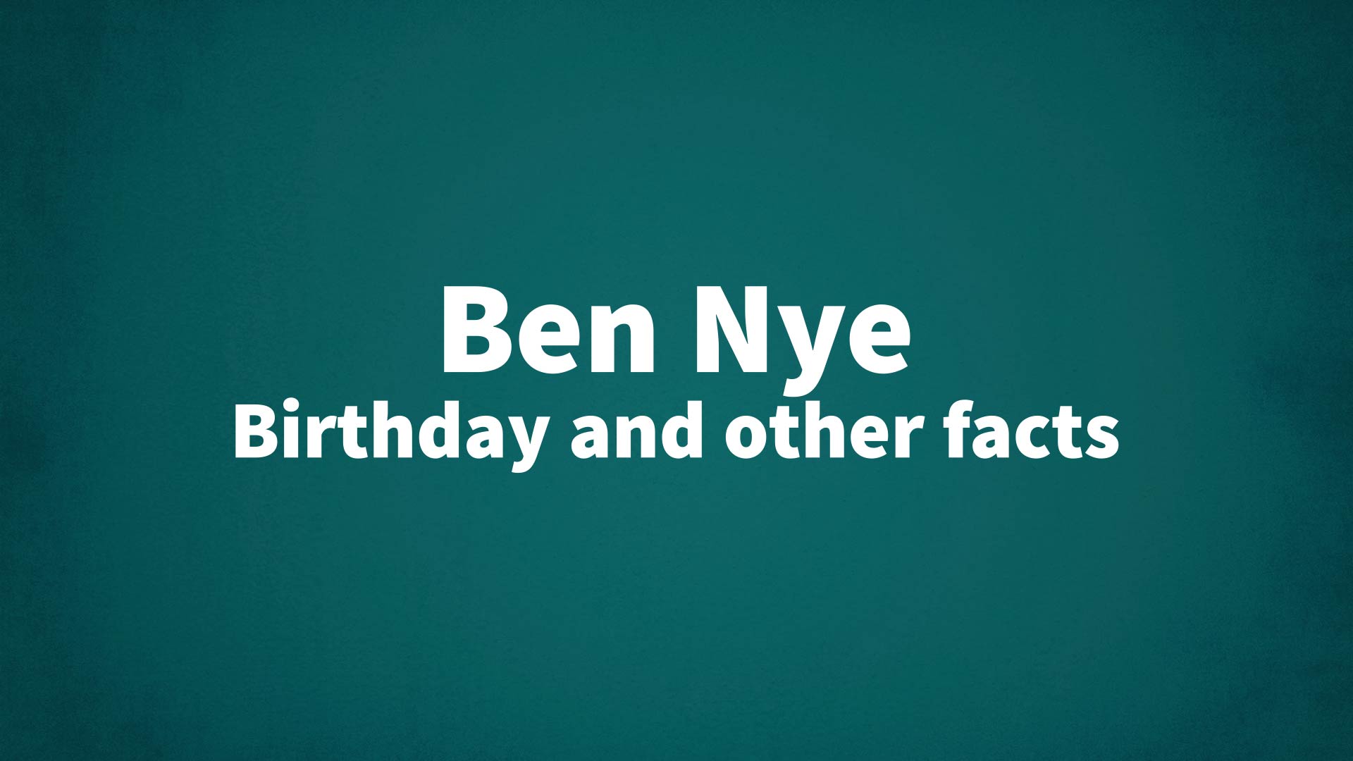 title image for Ben Nye birthday