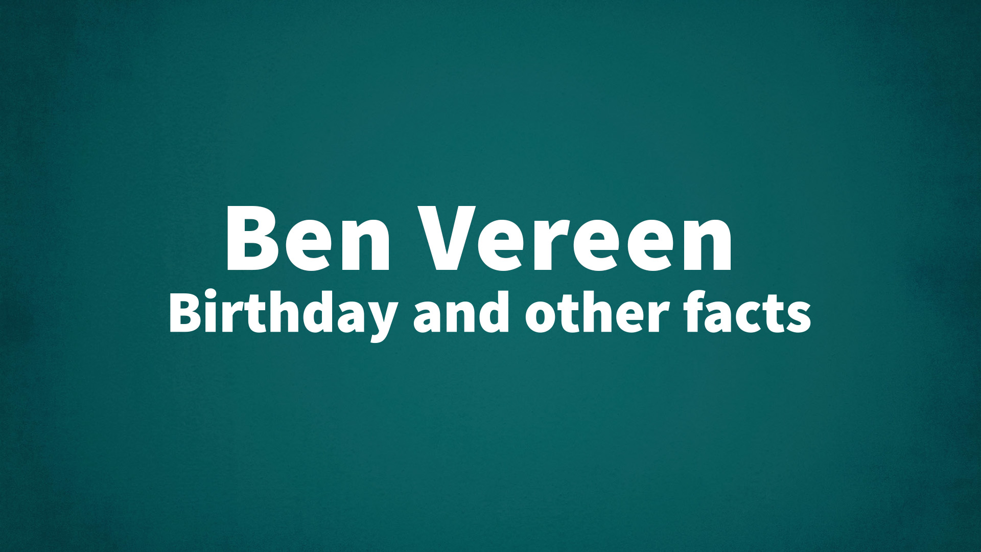 title image for Ben Vereen birthday