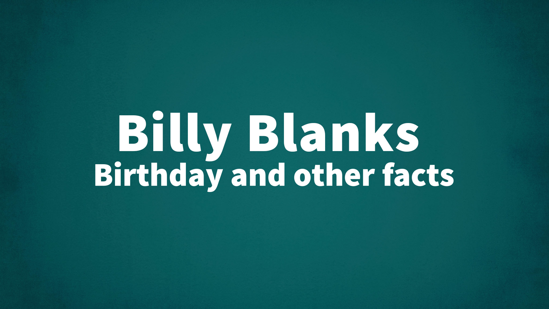 title image for Billy Blanks birthday