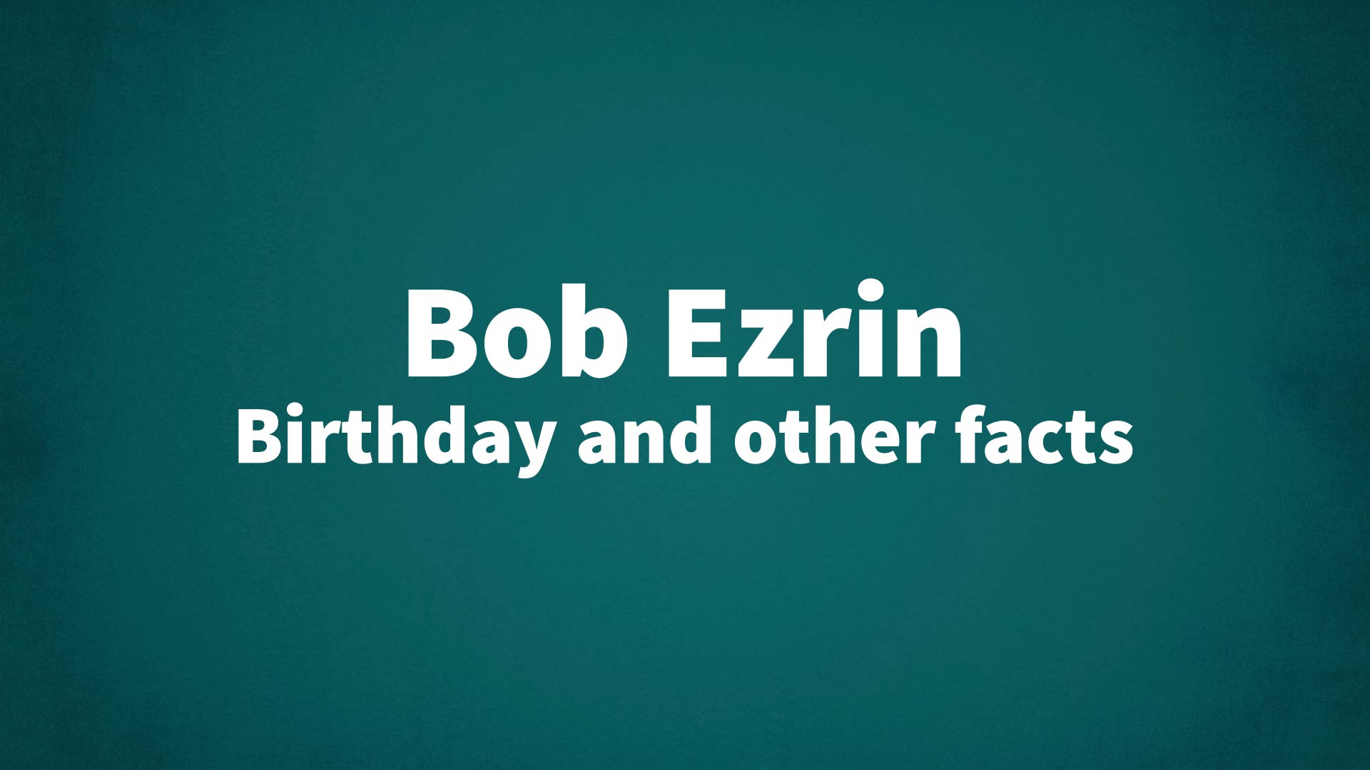 title image for Bob Ezrin birthday