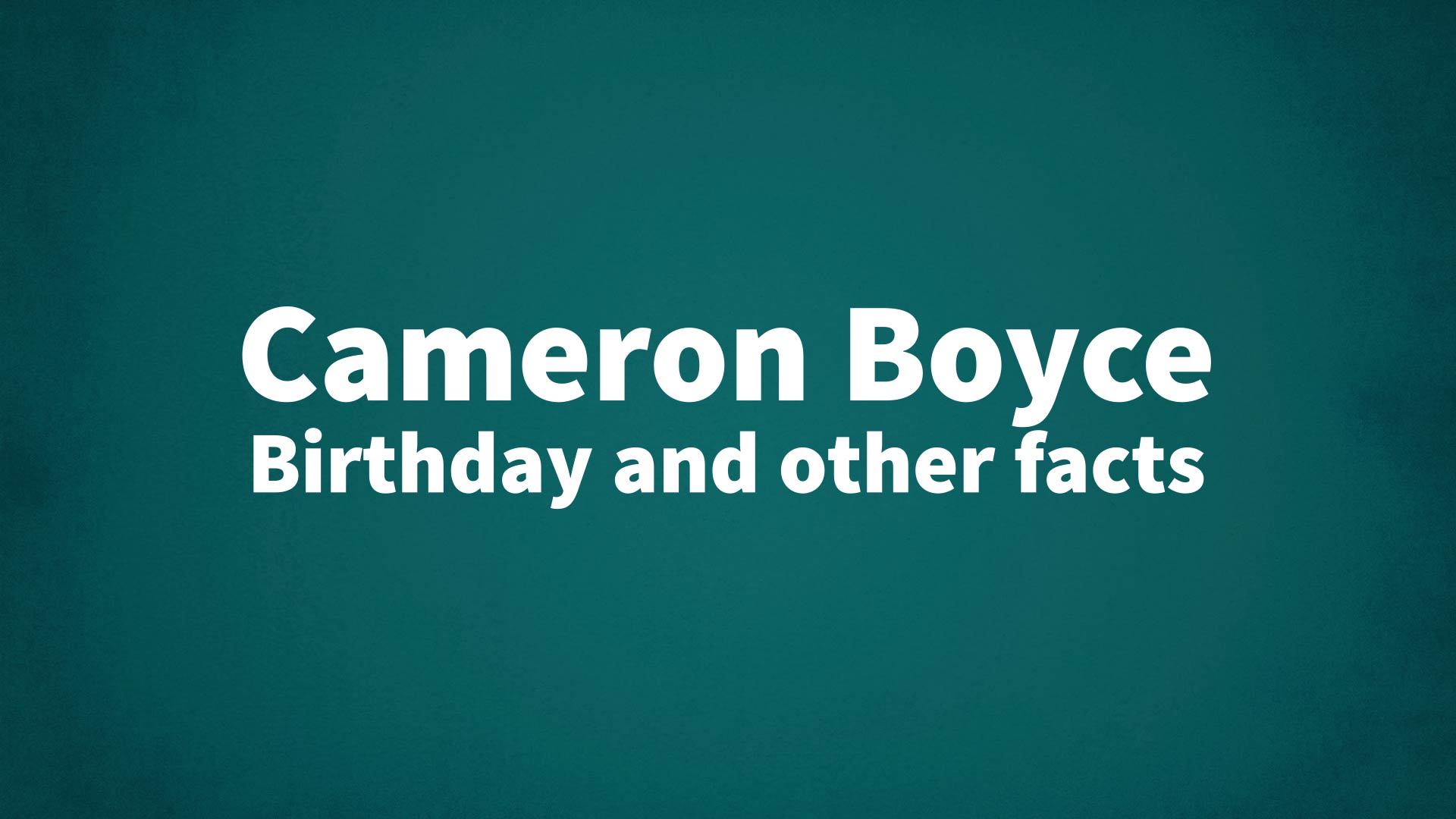 title image for Cameron Boyce birthday