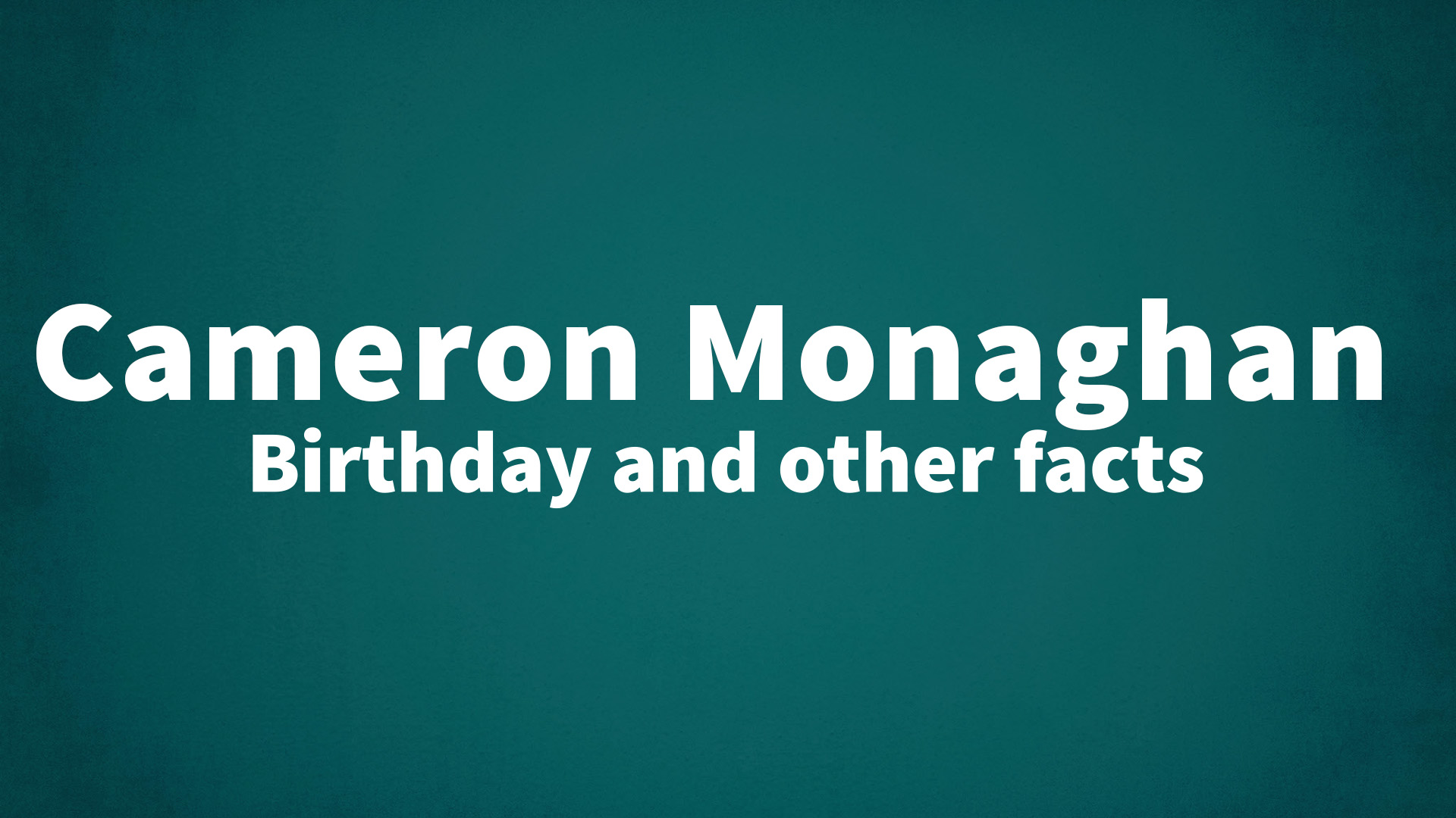 title image for Cameron Monaghan birthday