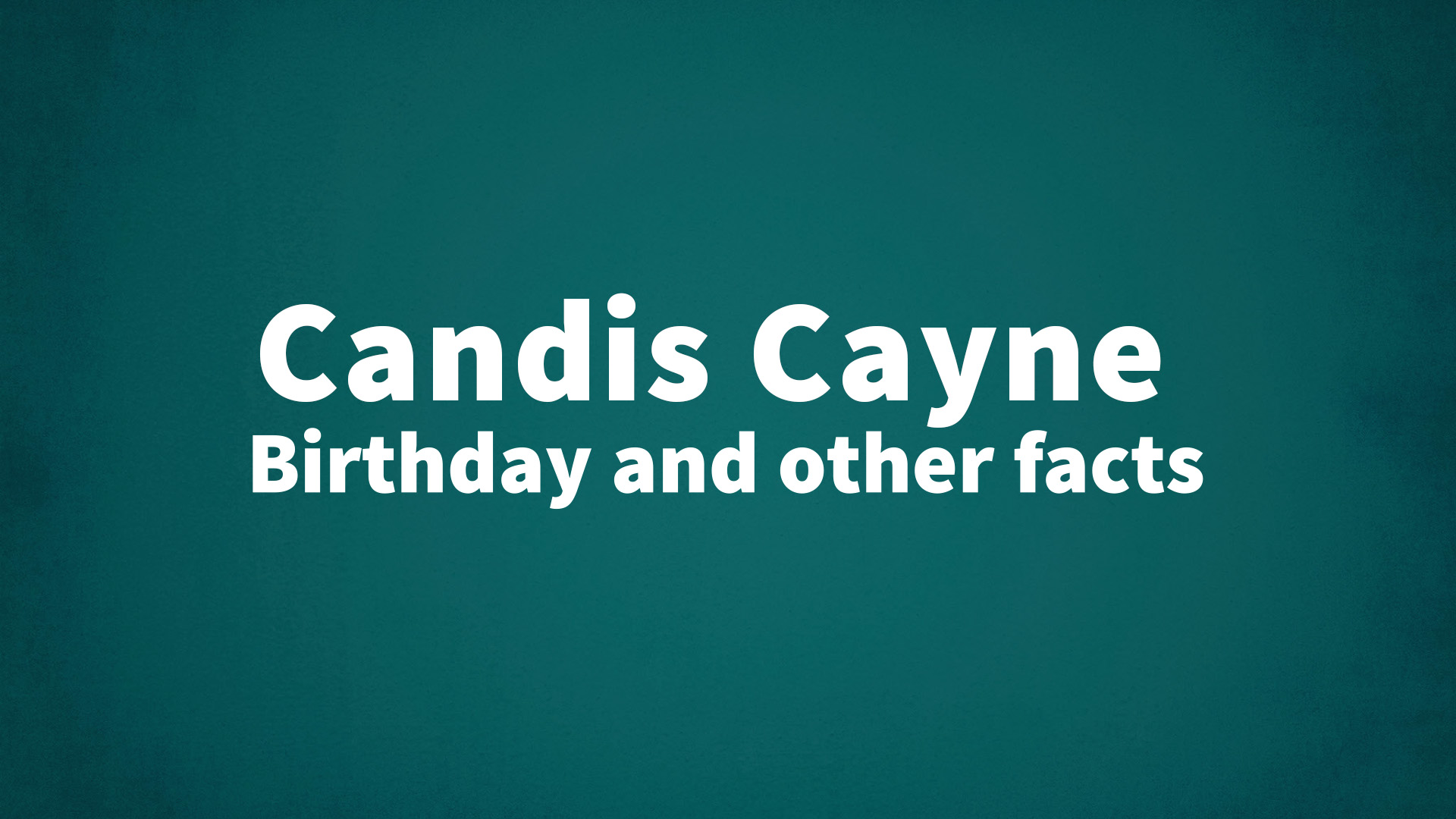 title image for Candis Cayne birthday