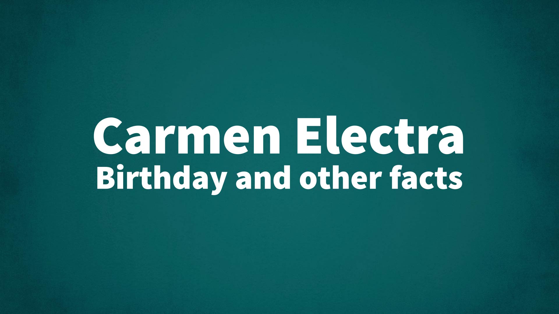 title image for Carmen Electra birthday