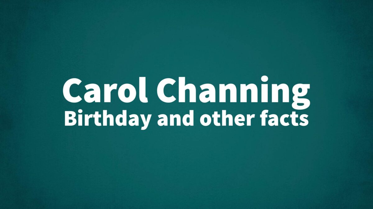 Carol-Channing - List Of National Days