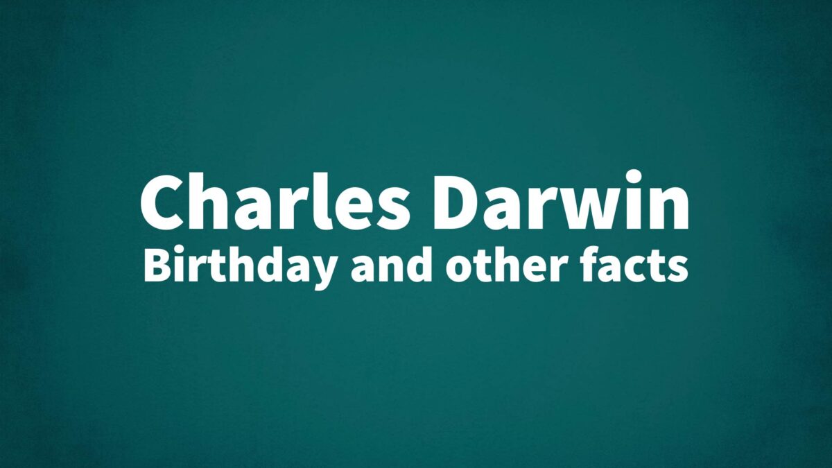 CharlesDarwin List Of National Days